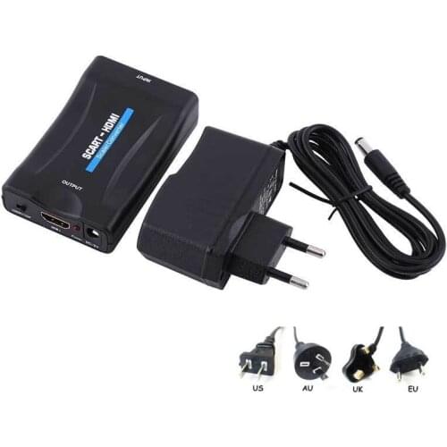 1080P SCART To HDMI Video Audio Converter Upscale Video Adapter AV Signal Converter Adapter for HDTV Sky Box STB Smartphone