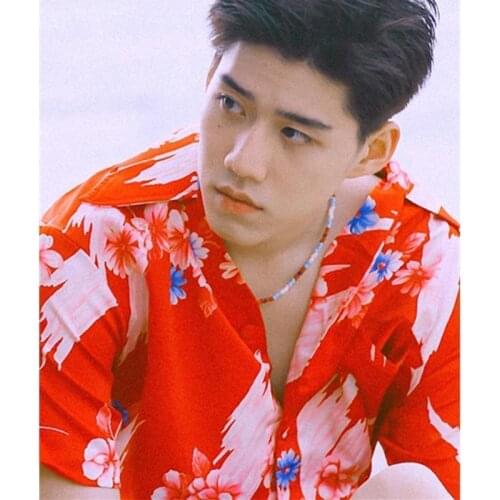 Unisex Thai Hibiscus Short-Sleeved Shirt Bkpp The Same Fashion Elegant Style Retro Loose Beach Shirt Phuket Vacation 2021 New