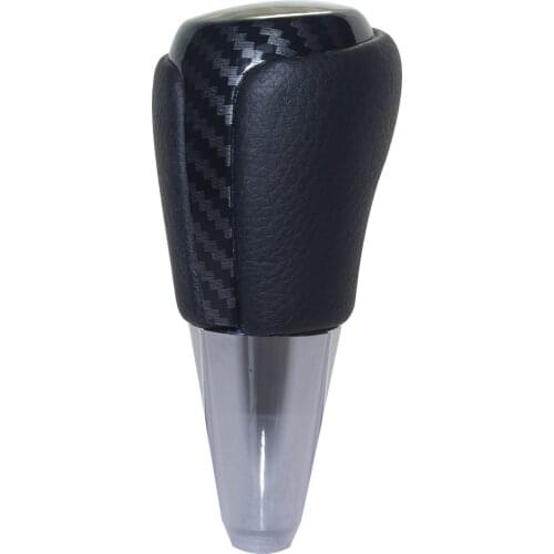 Black Leather Carbon Fiber Gear Shift Knob for Toyota Cruiser Lexus Camry Corolla Crown RAV4 Hiace Corolla Mazda Acura M8x1.25