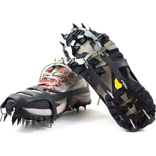 1 Pair 18 Teeth Climbing Crampons for Outdoor Winter Walk Anti-Slip Ice Snow Grip Shoe Boot Traction Cleat Spikes