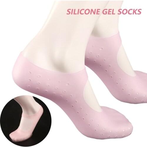 Silicone gel Solid Thin Gel Heel Socks Cracked Foot Skin Care Protector foot case