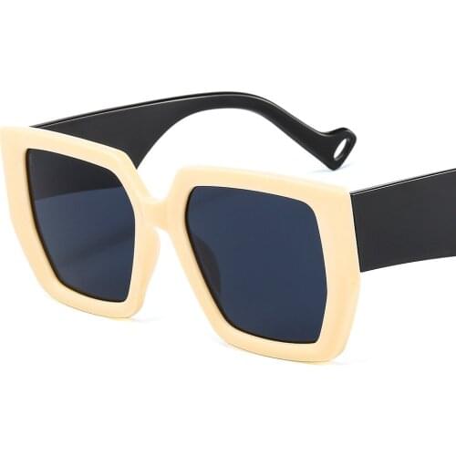 Vintage Oversize Square Sunglasse Women Black Big Frame Sun Galsses Luxury Brand Black Shades Men women fashion sunglasses