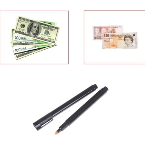 2pcs Money Checker Tester Pen Unique Ink Currency Detector Counterfeit Marker Fake Banknotes Checkering Tools Money Detector