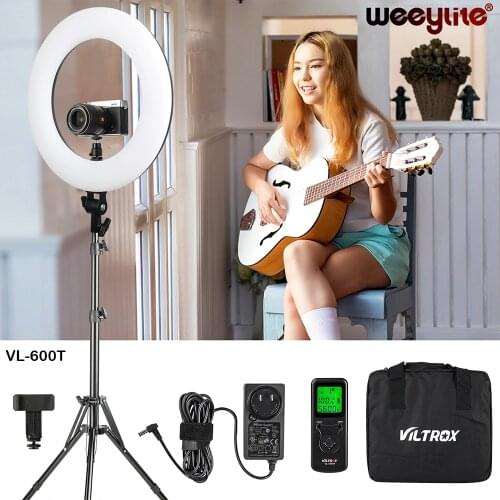 Viltrox VL-600T 18 Inch Ring Light LED Video Light Wireless remote With Tripod Photography Beauty Lamp For Camera Phone Makeup