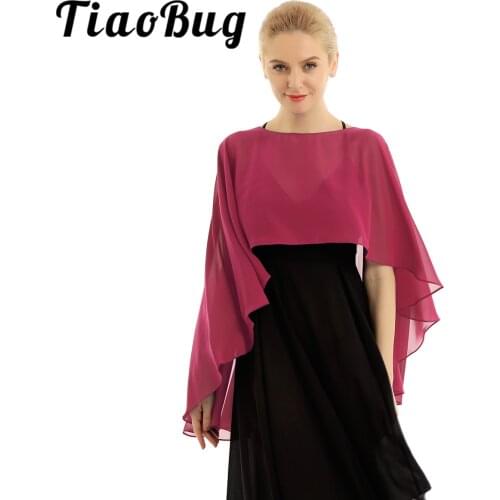 Women Ladies Chiffon Wedding Wrap Soft Lightweight High Low Shawl Wedding Capes Shrug Bridal Long Shawl and Wraps Evening Cape