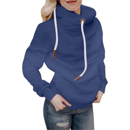 Women Winter Hoodie Tops Solid Thermal Warm Hooded Pullover Street Casual Windproof Long sleeve Hoodies Brief Drawstring Moletom