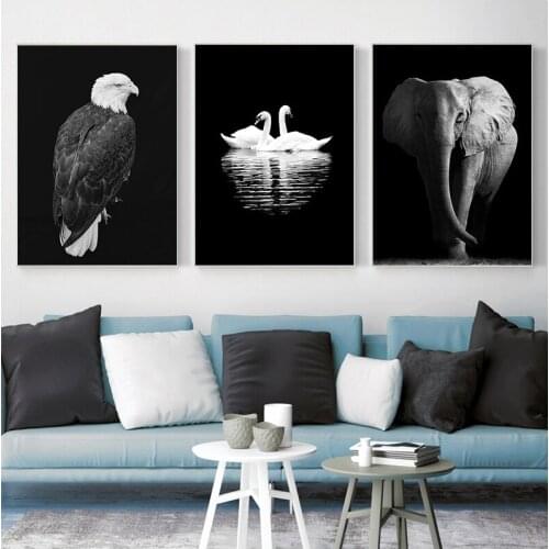 Animal Canvas Painting Wall Art Lion Elephant Horse Posters and Prints Wall Pictures for Living Room Decoration Home Decor