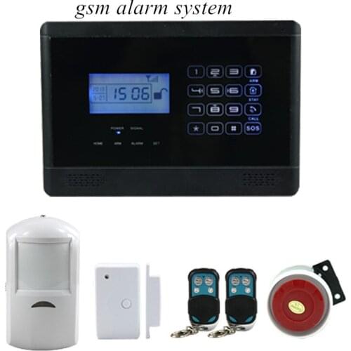 LCD screen with clock display touch screen gsm alarm system
