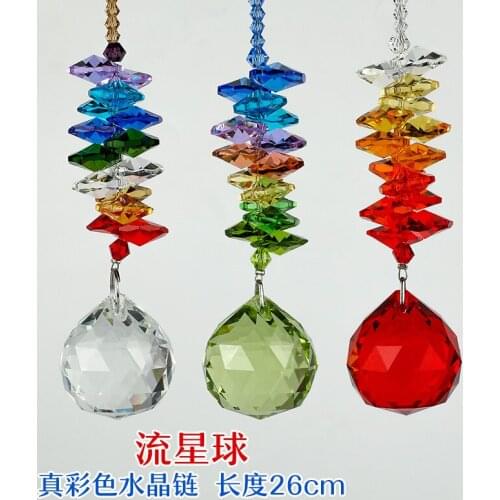 1PCS Colourful Crystal Prism Ball Pendulum Feng Shui Pendant Hanging Rainbow Suncatcher Window Decor