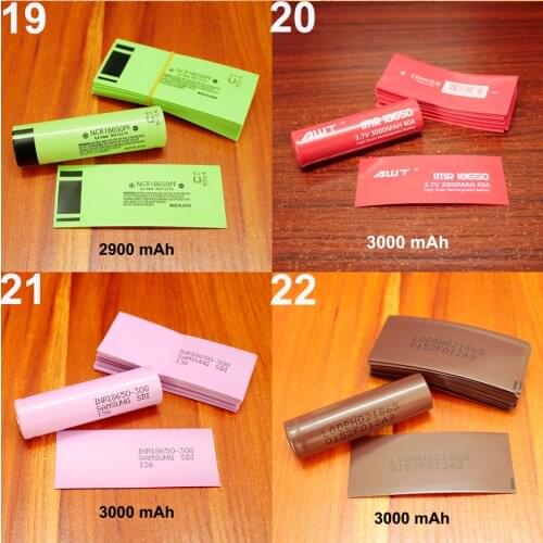 100pcs/lot 18650 lithium battery heat shrinkable sleeve battery cover skin PVC heat shrinkable film shrink skin