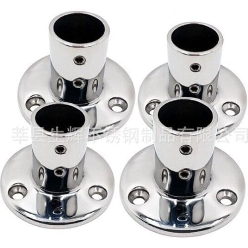 316 Stainless Steel Rail Base Fitting Round Base 90°22/25/30/32mm Marine Boat