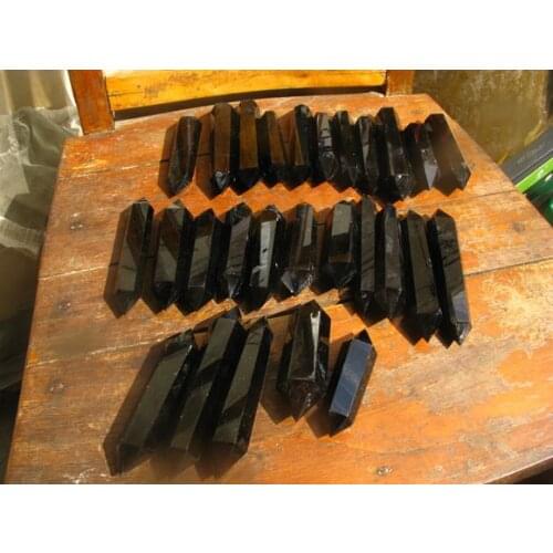 35 long Natural obsidian Quartz Crystal polishing double Point Healing