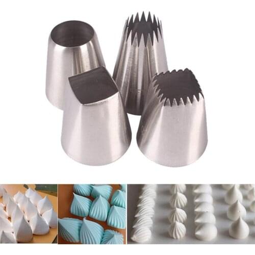 4pcs Square Cake Design Cream Tips Pastry Nozzles Pastry Icing Piping Nozzles Bico De Confeitar Fondant Cake Decorating Tools