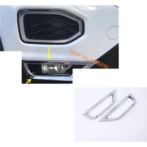 Car Detector ABS Chrome Lamp Front Head Fog Light Trim Frame Lamp Moulding For Volkswagen VW T-ROC TROC 2017 2018 2019 2020