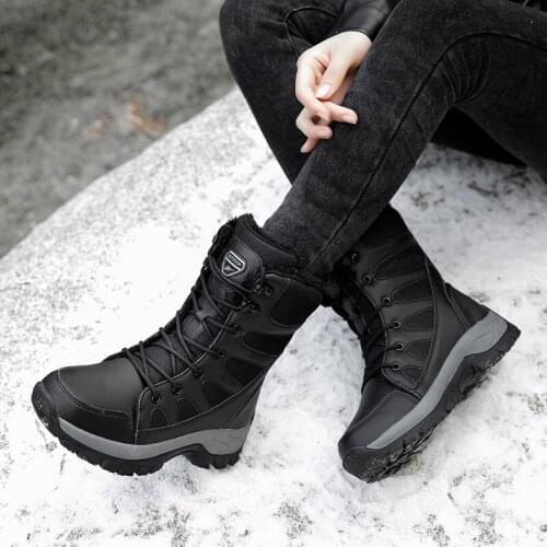 Ankle Boots for Women Winter Shoes 2021 Fashion Women Keep Warm Waterproof Snow Boots Ladies Lace-up Plus Size 42 Botas Women
