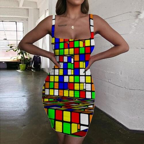 Giyu Brand Geometric Dress Women Psychedelic Bodycon Dress Vortex Vestido Sexy Color Stereo Sundress Womens Clothing Plus Size