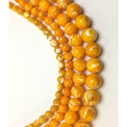 Natural Yellow Trochus Shell Beads Sea Shell Round Bead DIY Charm Beads For Women Jewelry Making 2/4/5/6/8/10/12/14mm Wholesale