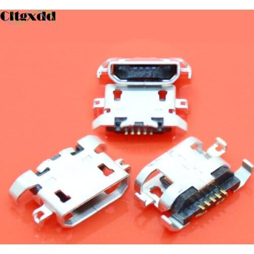 Cltgxdd 50PCS Micro USB 5Pin Heavy Plate 1.27mm Without Curling Side Female Connector For Lenovo A850 A670 S650 Mini USB Jack