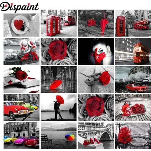 Dispaint Full Diamond Embroidery "London street view" Diamond Painting Cross Stitch Patterns Rhinestone Unfinished Home Decor