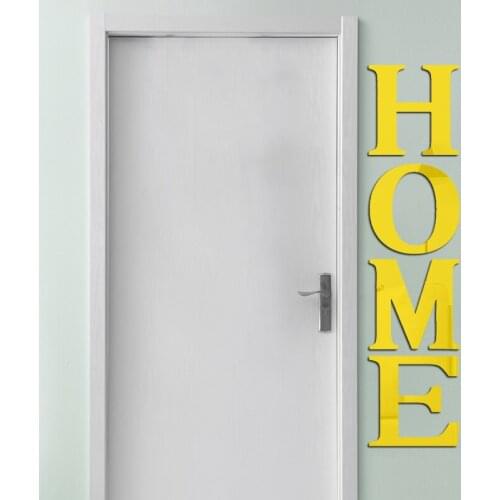 Home Sign Letters Wall Mirror Decoration 3D Acrylic Mirror Art Wall Decals Removable Mirror Wall Stickers for Home Living Room