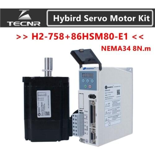 Leadshine H2-758 2phase Hybrid Servo Stepper Motor Driver NEMA 34 86HSM80-E1 8NM with Encoder Cable