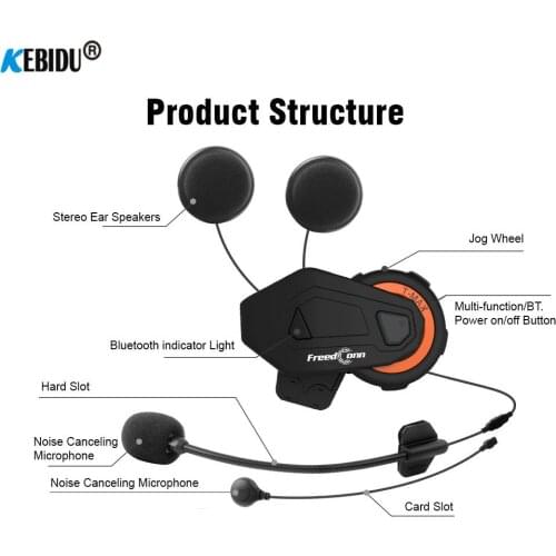 FreedConn T-MAX 1000M 6 Riders Motorcycle Helmet Group Talking System Waterproof Wireless Buletooth Intercom Headset Earphone