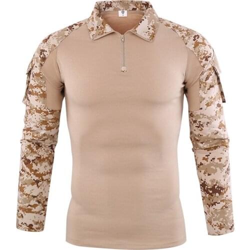 Mens Wild Mountaineering Outdoor Jungle Shooting Military Combat Long Sleeve T-shirt Mountain Adventure Protective Big Size Top
