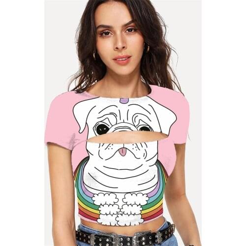Somepet Unicorn T shirt Women Rainbow T-shirts 3d Moon Tshirt Printed Lightning Shirt Print Womens Clothing Hip Hop New Style