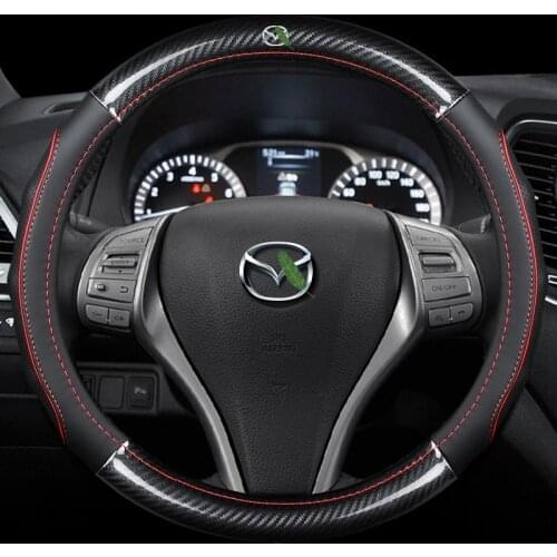 Interior Hubs Car-styling Accessories Genuine Leather Steering Wheel Covers 38cm 15inch for Mazda Cx7 CX-7 Cx-9 CX 9 ER TB TC