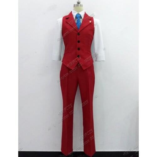 Game Apollo Justice Cosplay Costume Red Vest Suit Outfit Halloween Christmas Costumes For Women Men