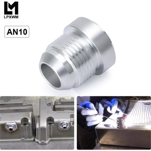 LPXWM- Top Quality Aluminum AN10-AN Straight Male Weld Fitting Adapter Weld Bung Nitrous Hose Fitting Silver LPXWM-SL617-7210