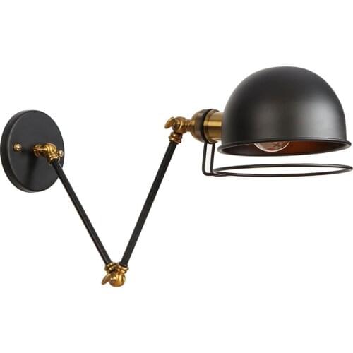 Metal Adjustable Retro Wall Lights Sconce AC 110V-220V Black Vintage Fixture Wandlamp RH Industrial Wall Lamp With LED Bulb E27