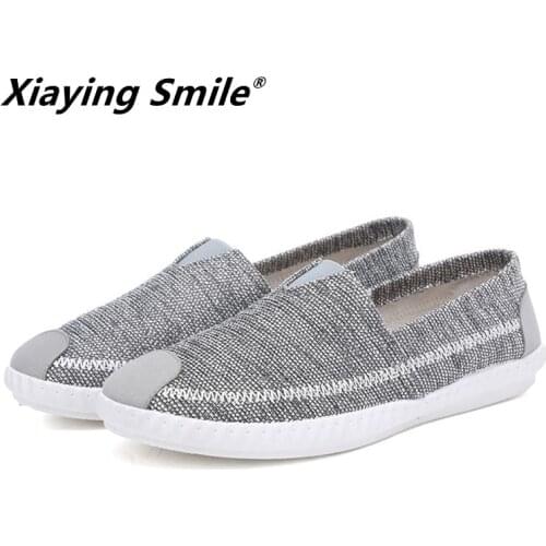 Mens Loafers Fashion breathable Moccasins Soft Canvas shoes Blue Slip On Mens Boat Shoe leisure male lightweight Summer shoes