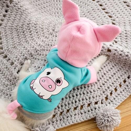 Newly Design Lovely Pig Transformed Dress Pet Dog Coat Cute Pig Printed Clothes for Small Dogs Winter Warm Chihuahua Costume 20E