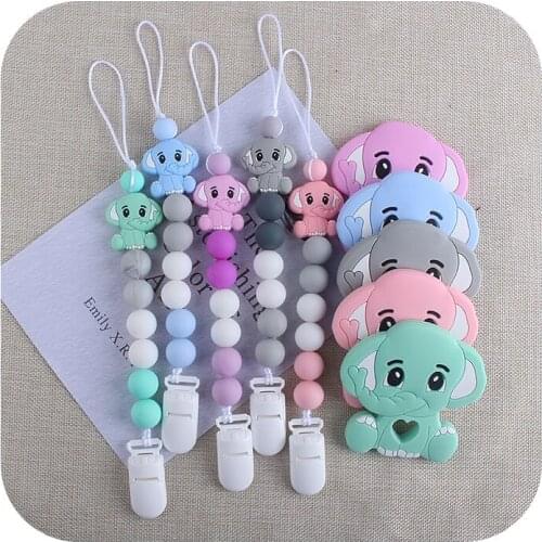 Personalized Name Handmade Pacifier Clips Holder Chain Baby Teether Teething Chain Food Grade Silicone Teether teething Gift