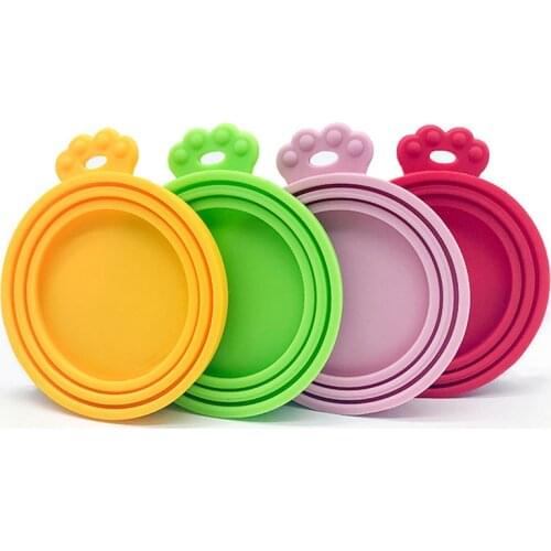 Silicone Canned Lid Sealed Feeders Food Can Lid For Puppy Dog Cat Storage Top Cap Reusable Cover Lid Health Pet Supplies 2021