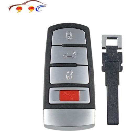 Replacement car key shell Remote Smart Prox Key Keyless Case Housing Shell 4 Buttons fob case Volkswagen 2006-2010 Passat
