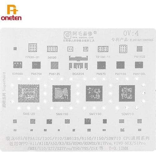 Amaoe BGA Reballing Stencil OV4 For OPPO K5 RENO2 R17Pro VIVO NEX U10 X27Pro Tin Steel Mesh