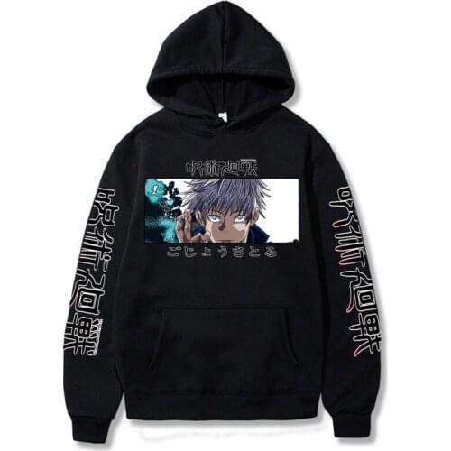 Gojo Satoru Jujutsu Kaisen Harajuku Anime Long Sleeve Hoodies Winter Fashion Streets Unisex Itself Oversized Sweatshirt Clothing