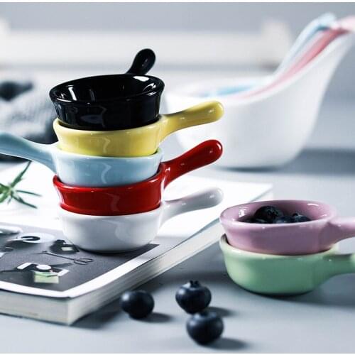 Creative Japanese Handle Mini Small Porcelain Dish Seasoning Sauce Vinegar Dip Dish Ceramic Seasoning Dish