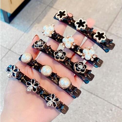 Flower Hair Clip Barrettes Spring Pearls Hair Bands For Women Girls Hairpins Ponytail Hair Accessories Hair styling Hairgrip