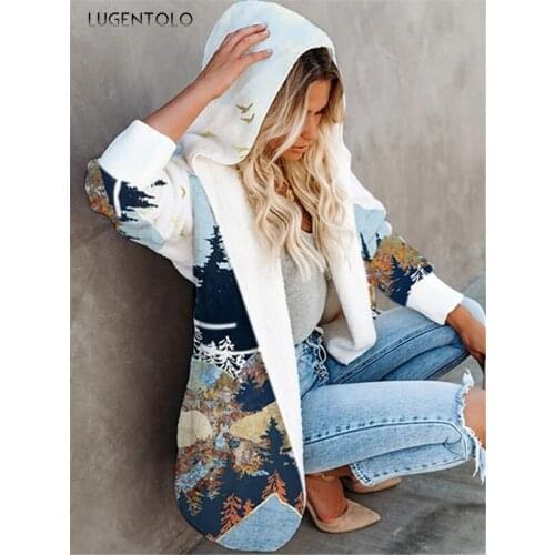 Womens Casual Sweatshirt Hooded Autumn New Short Print Casual Top Plus Size Long Sleeve Female Sweatshirts Lugentolo