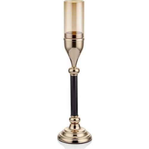 Lamedore Gold Black Long Bodied Candle holder