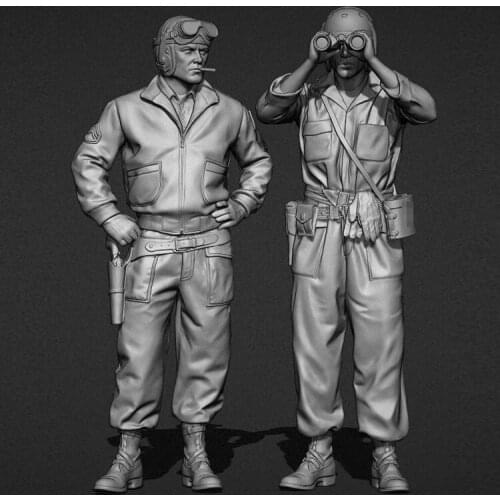 1/35 Resin Model figure GK Soldier US tankers set Military theme WWII Unassembled and unpainted kit