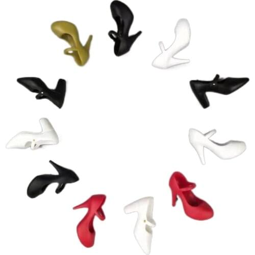 1/6 BJD Accessories Elegant Heeled Shoes for Barbie Doll Shoes Office Lady Footwear Blythe Boat Shoes Kids 11.5" Dollhouse Toys