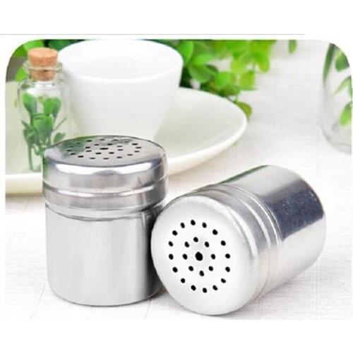 1Pcs Piece Seasoning Bottle Kitchen Spice Storage Bottle Jars Jar Stainless Steel Salt Pepper Cumin Powder Box Cooking Tool