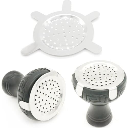 2Pcs Metal Hookah Charcoal Holder With Hole Silver Shisha Hookah Chicha Nargile Narguile Screens Cigarette Accessories Cachimb