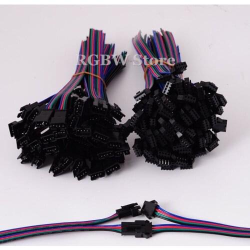 300 pairs 4Pin JST femal male RGB LED strip connecters For WS2801 LPD8806 RGB LED Strip