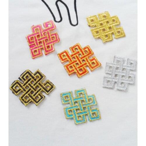 5.5*5 cm Metallic yarn cheongsam dress embroidered cloth paste gum paste ironing computer embroidery patch stickers