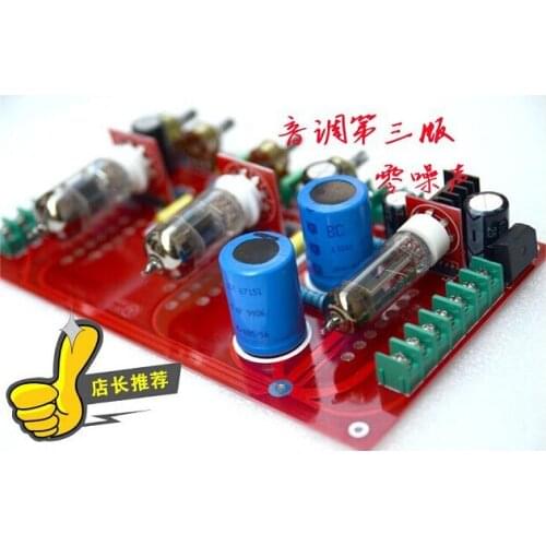 6N1 J Tube preamp board with Volume / bass / high/ balance adjustable